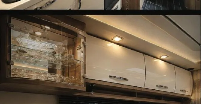 Illuminated built-in storage cabinet